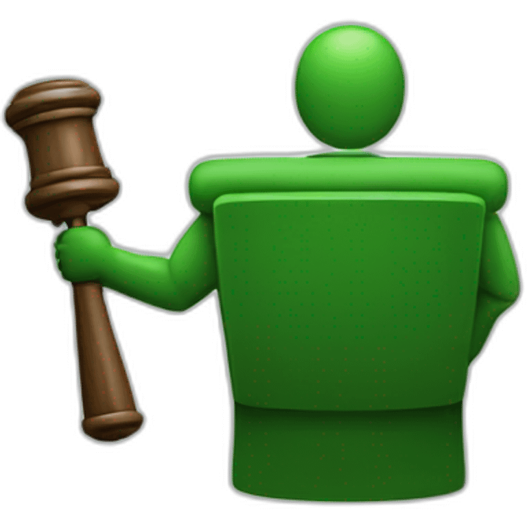 Green AI judge with hammer emoji