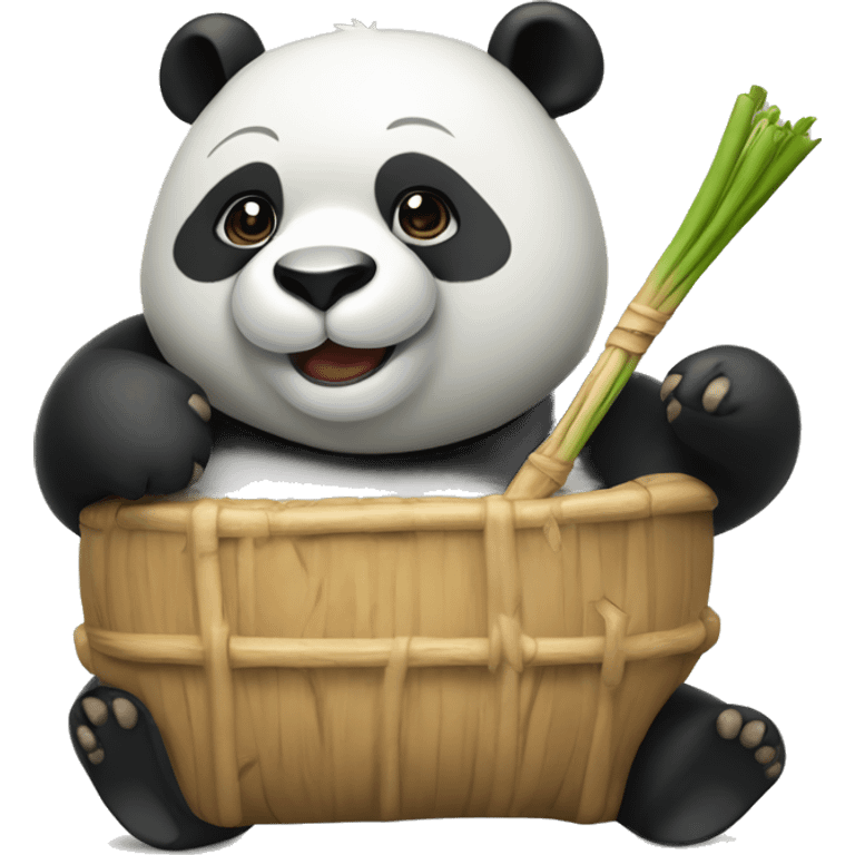 Oso panda con un zumo emoji