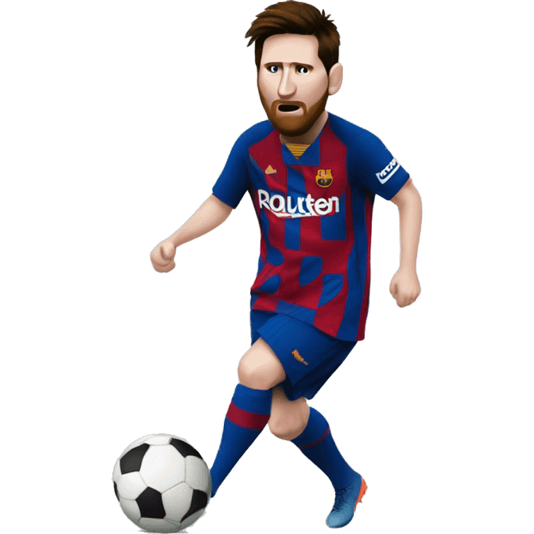 Messi with swollen ankle emoji