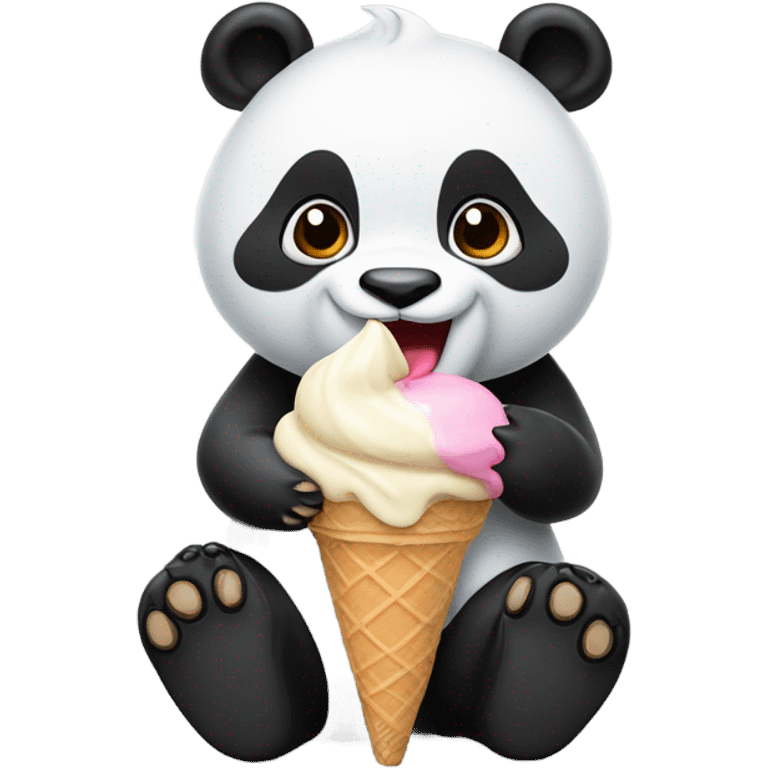 Panda eating ice cream emoji