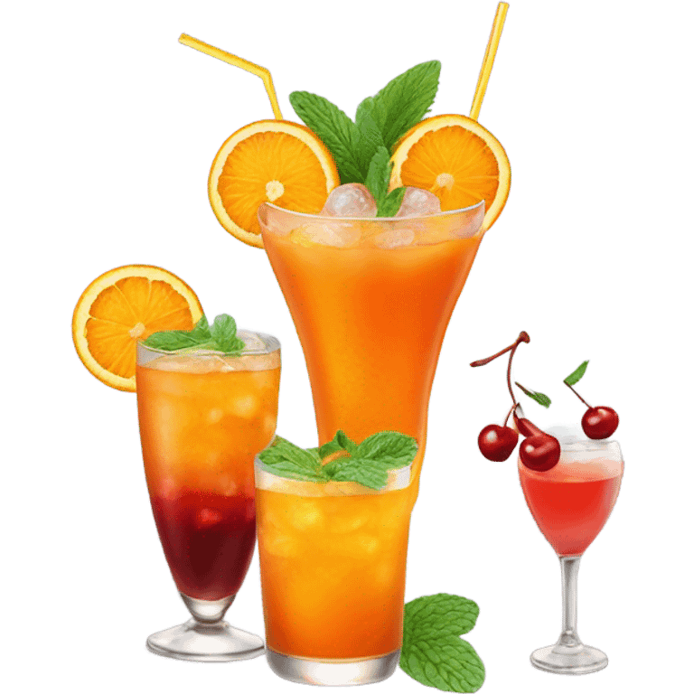 Three orange cocktails emoji