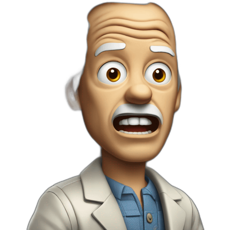 1955 Doc Brown from back to the future looking shocked and his mouth wide open. No eye-ware. emoji