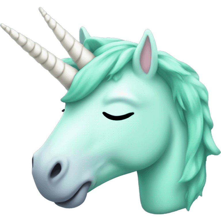 Mint green sleeping unicorn emoji