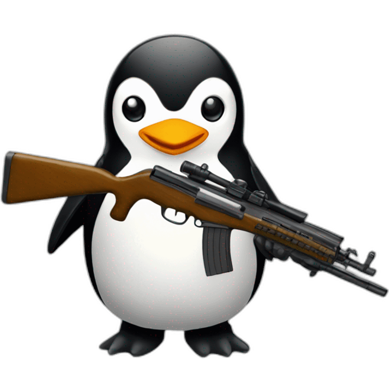 penguin with rifle emoji