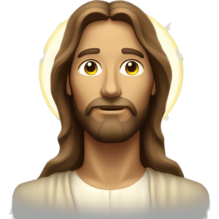 Jesus christ with light on face emoji