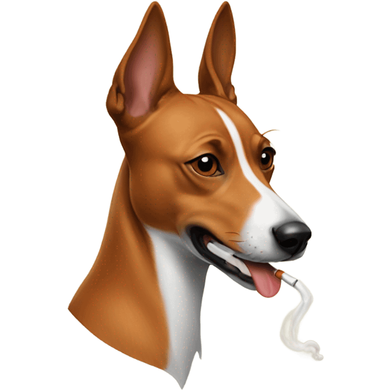 a basenji dog smoking  emoji