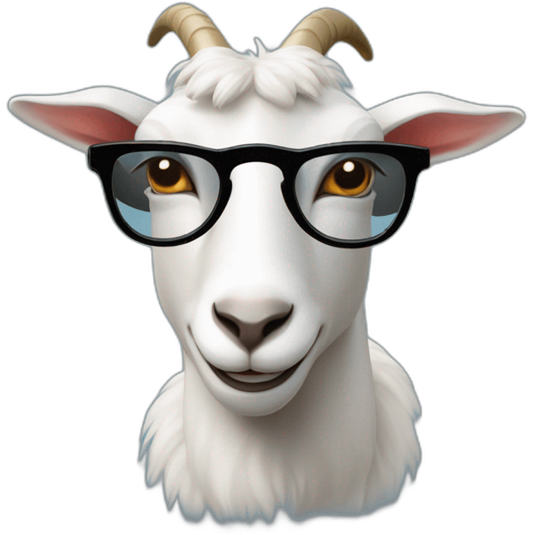 Un goat avec des lunettes de soleil noire  emoji