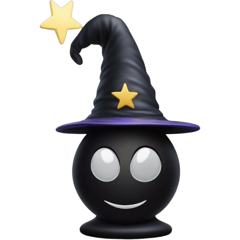 a cool black chess pawn with a wizard hat emoji