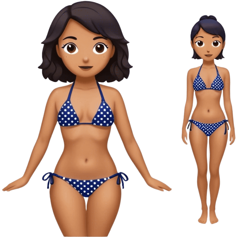 Navy blue polka dot bikini emoji