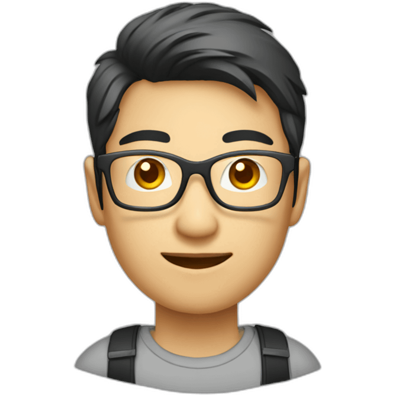 information technology developer Asian men glasses emoji