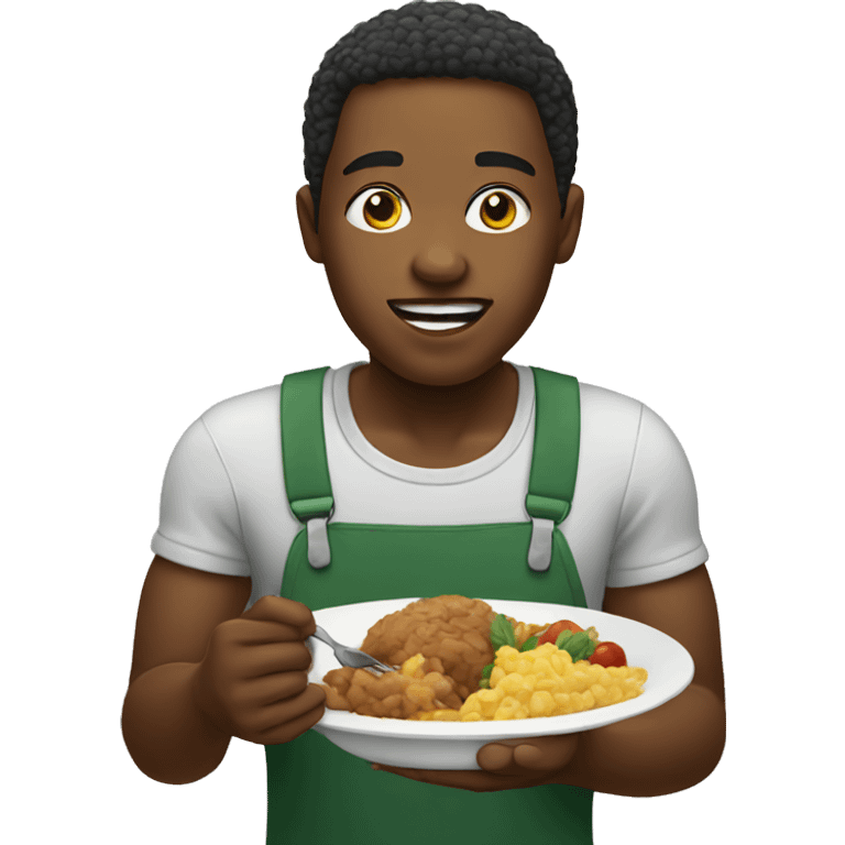 african american eating emoji