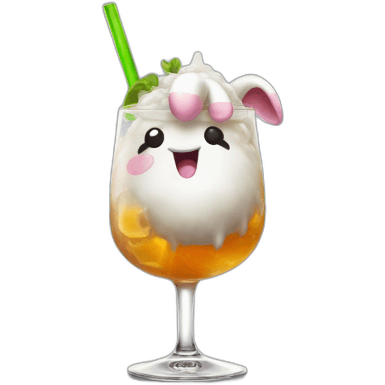 poro from lol inside a cocktail emoji