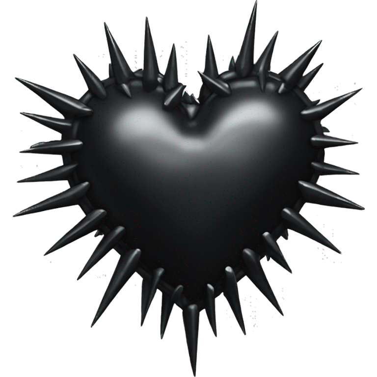 Black heart with metal spikes emoji