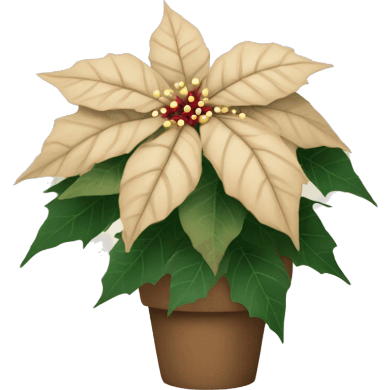 Light brown poinsettia emoji