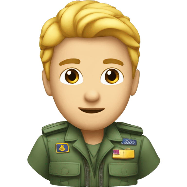 Piloto fuerza aérea saludando emoji