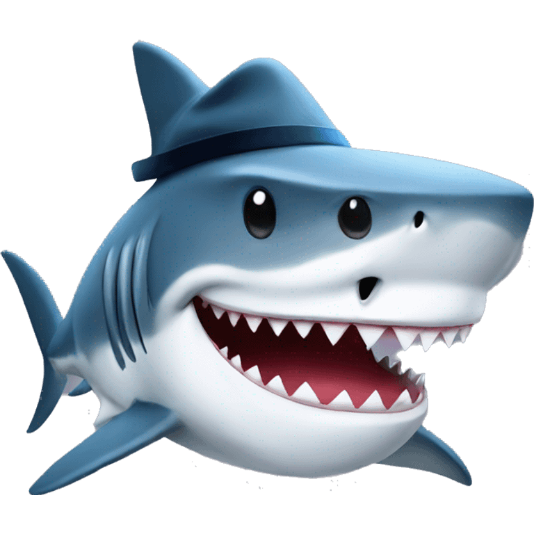 shark with hat emoji