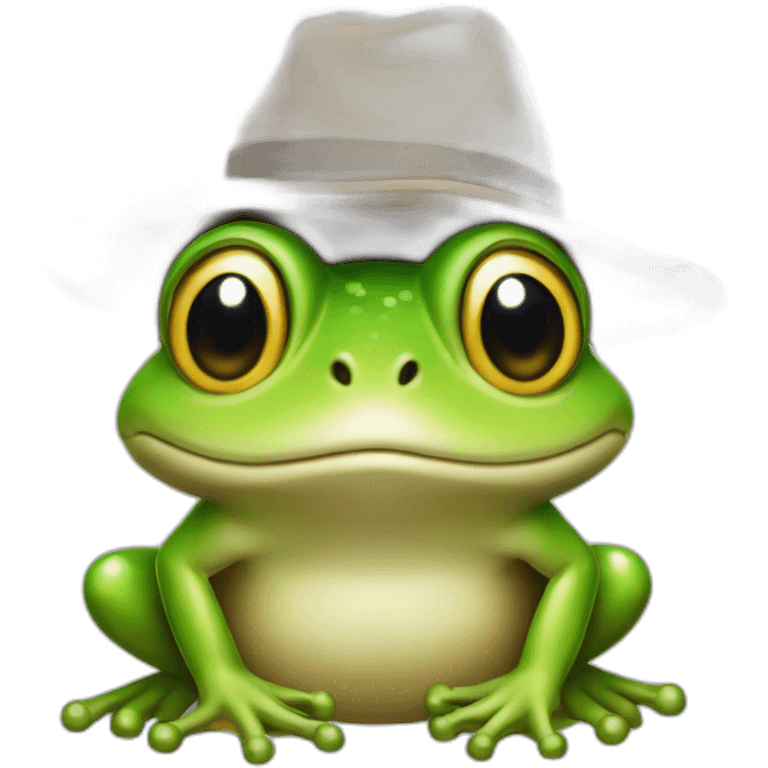 Grenouille avec un chapeau champignon sur la tête emoji