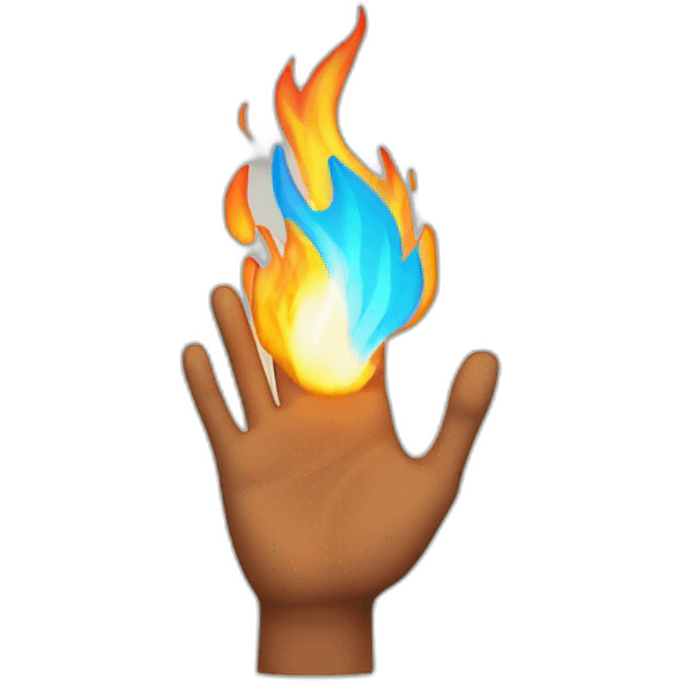 Hand on fire emoji