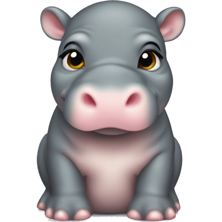 a baby pygmy hippo (moo deng)  emoji