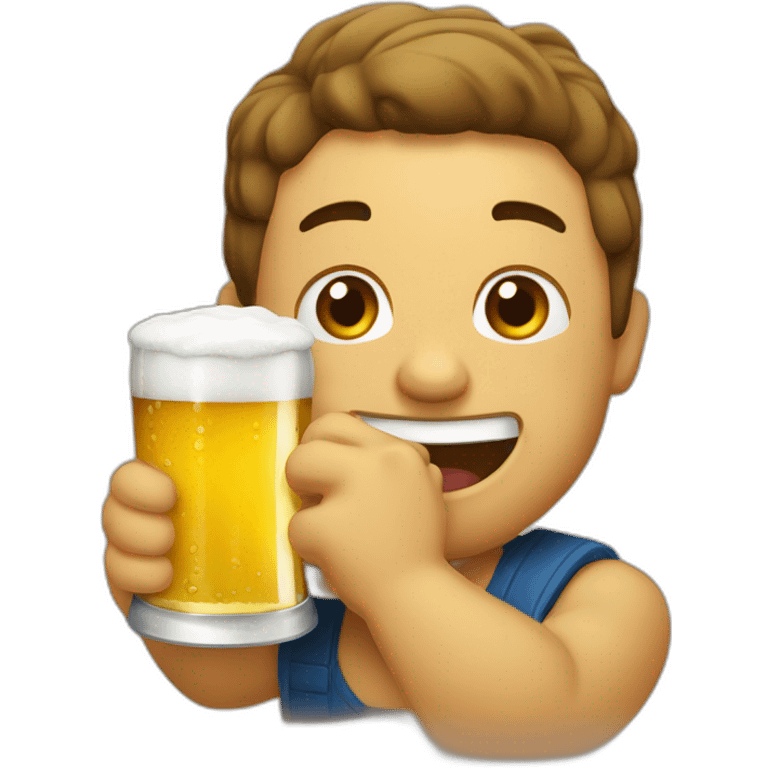 Pelao  bebiendo cerveza emoji