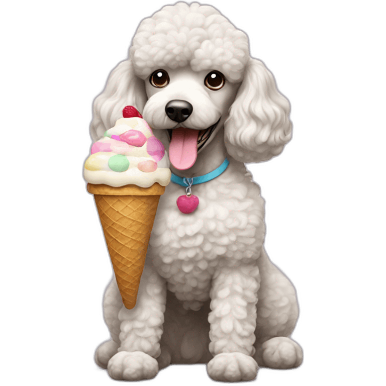 poodle eating ice cream emoji