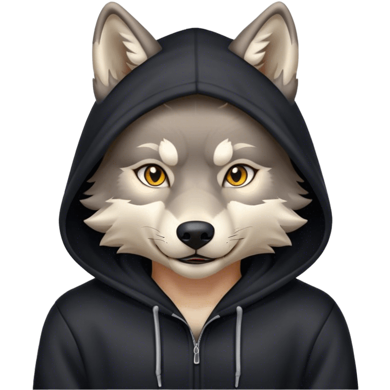 Wolf wearing hoodie emoji