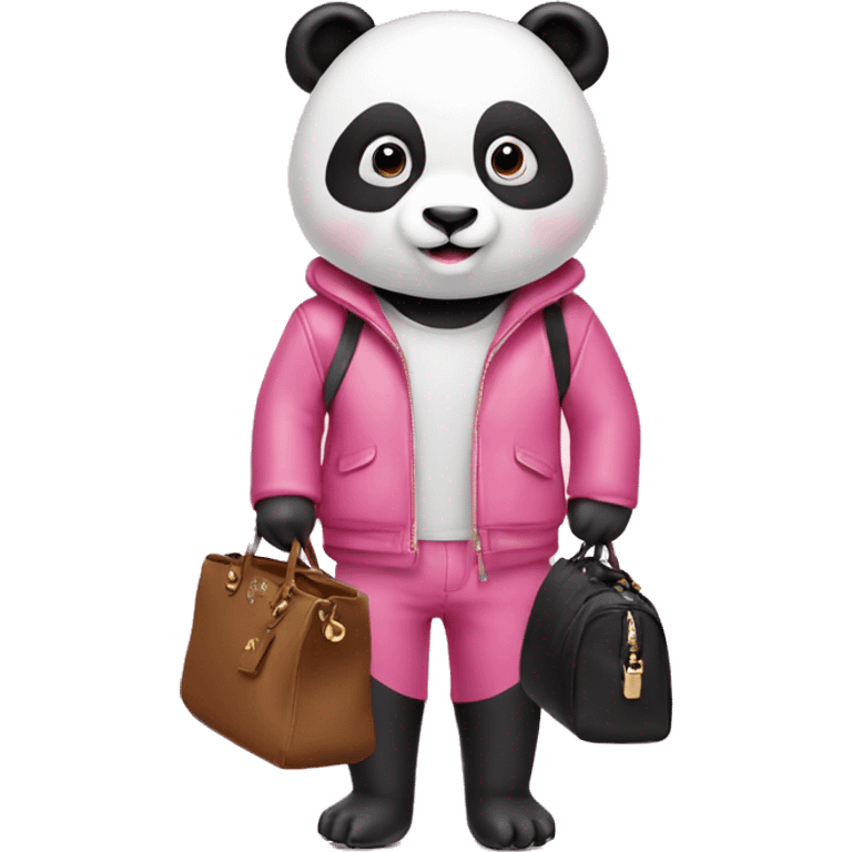 Pink panda bear with a Prada bag  emoji