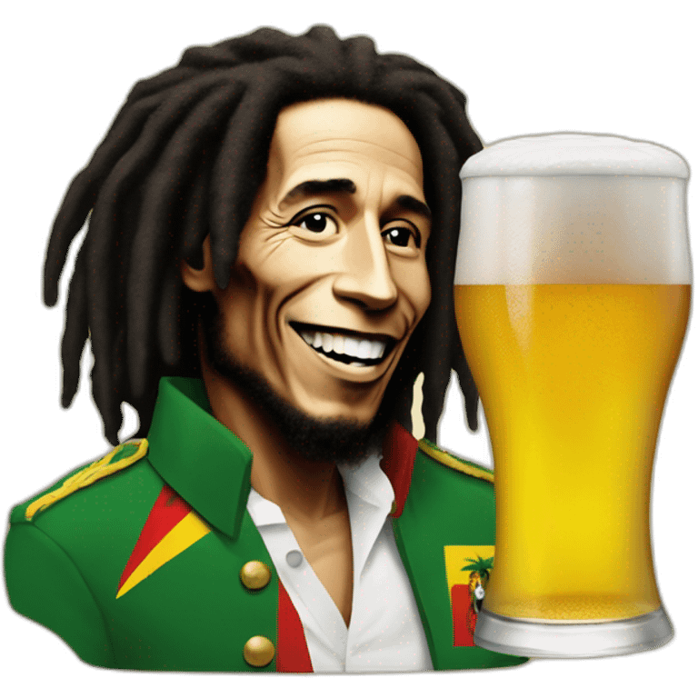 Bob Marley with Macron for the beer emoji