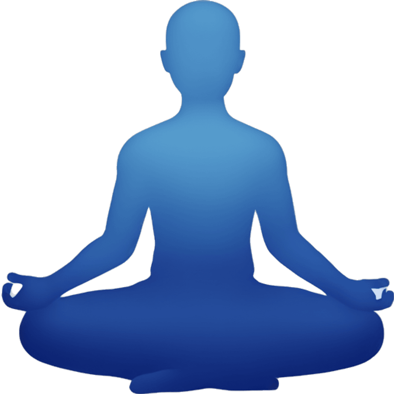 person meditating in gradient color from white to indigo blue emoji