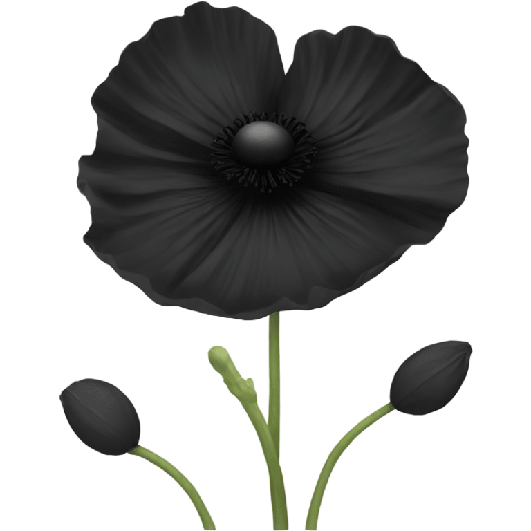 Black poppy emoji