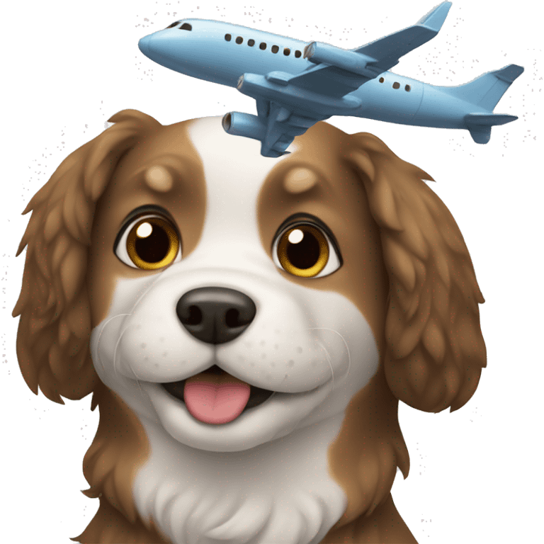 Dog with plane emoji