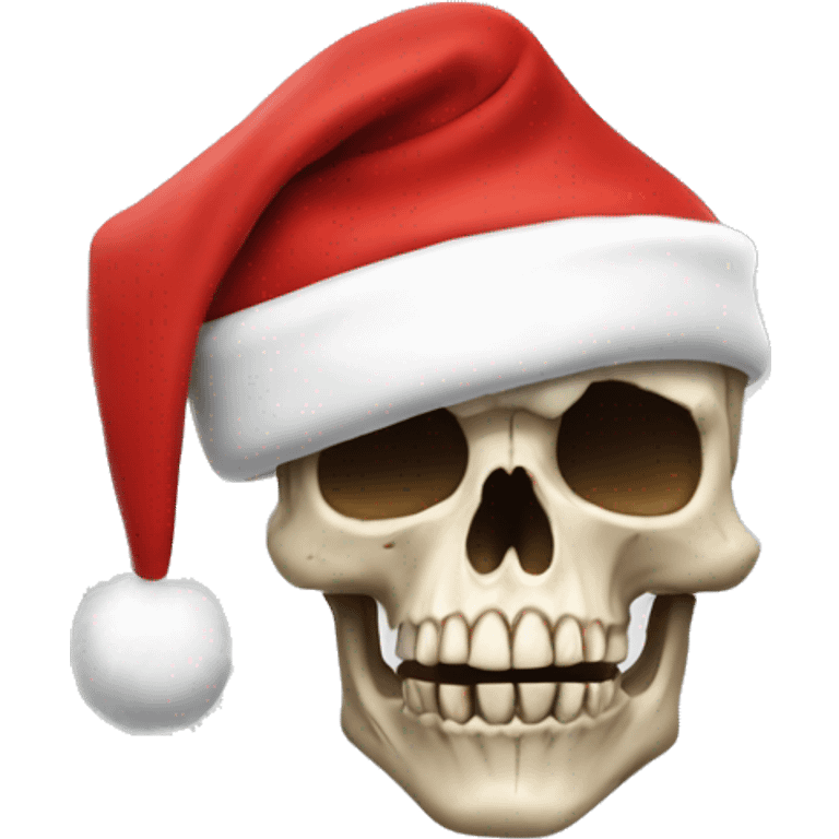 Skull w￼ith Santa hat emoji