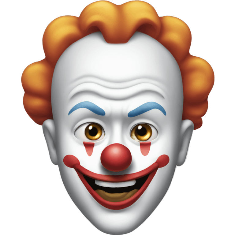 downwards face taking off clown face emoji