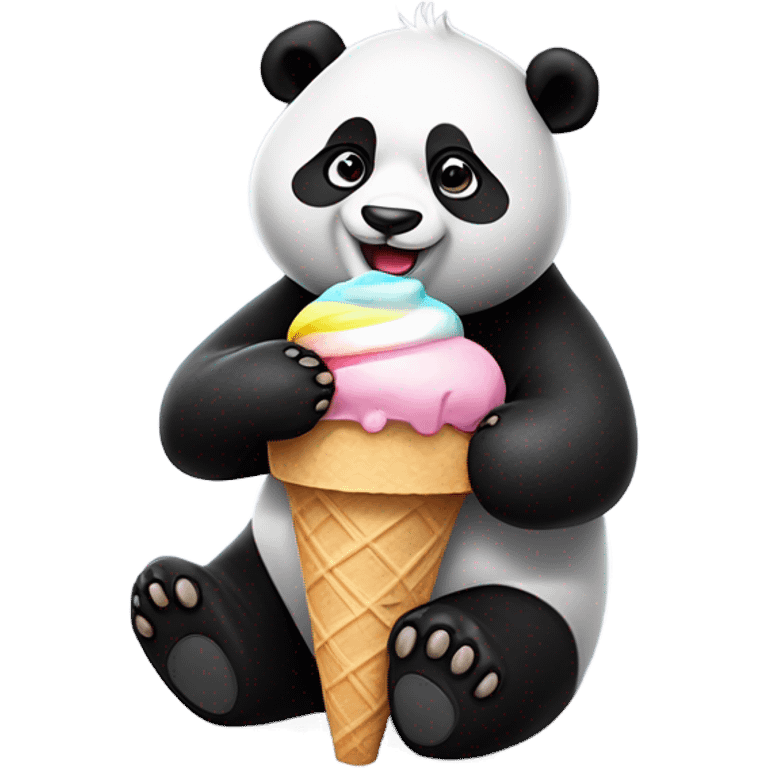 Panda eating ice cream emoji