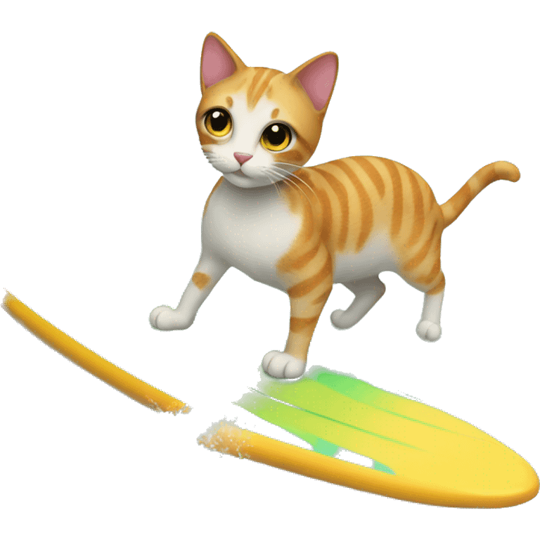 cat on  surfboard emoji