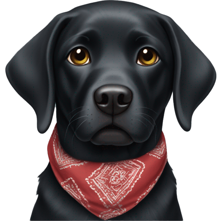 Black lab in bandana  emoji