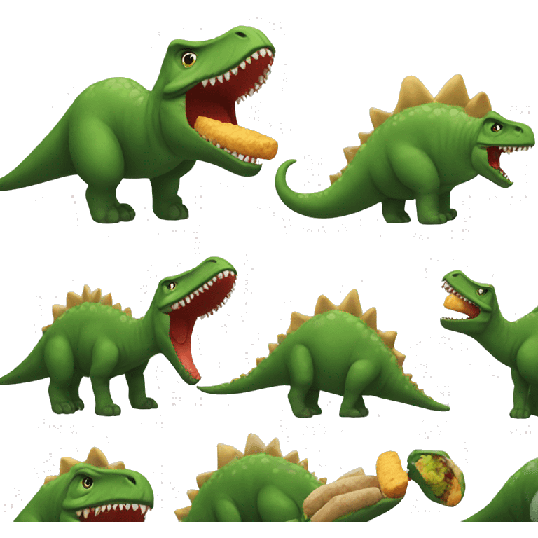 Dinosaurs eating  emoji