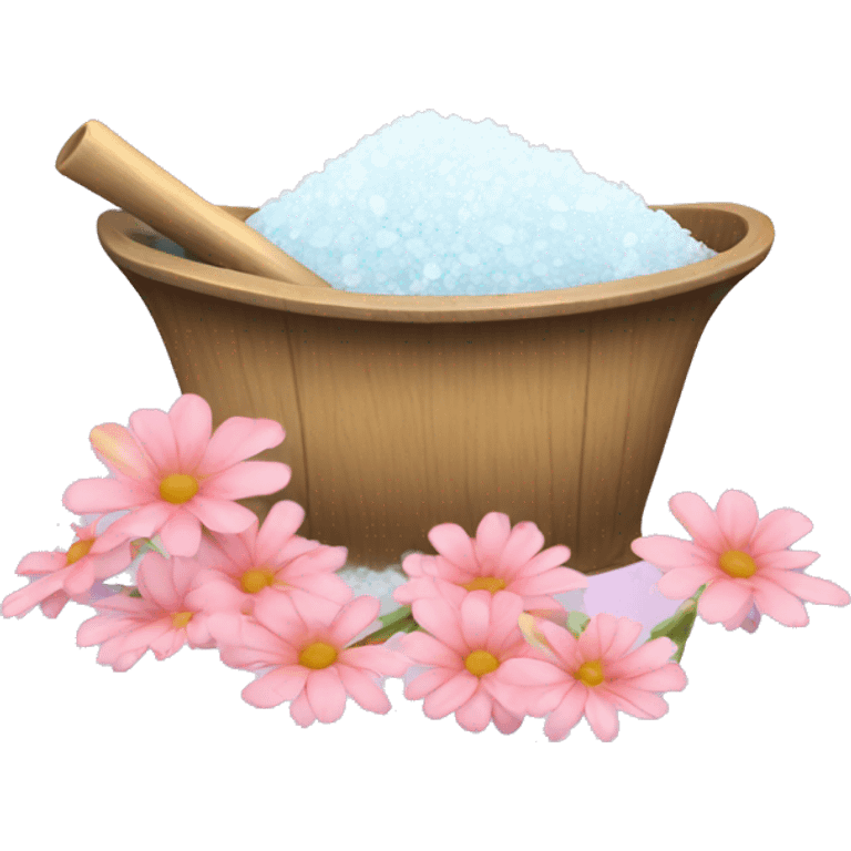 Bath salt with flowers emoji