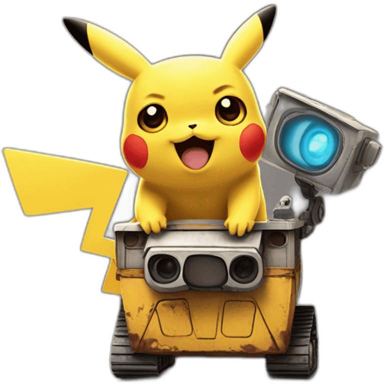 Pikachu slaps wall-e emoji