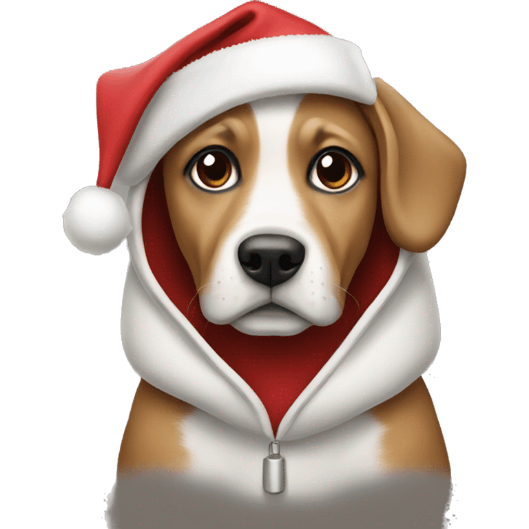 Dog with Christmas hoodie emoji