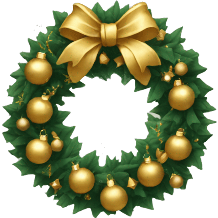 gold Christmas wreath  emoji