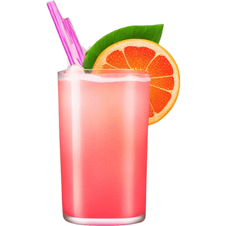 cocktail pink whit a grapefruit  emoji