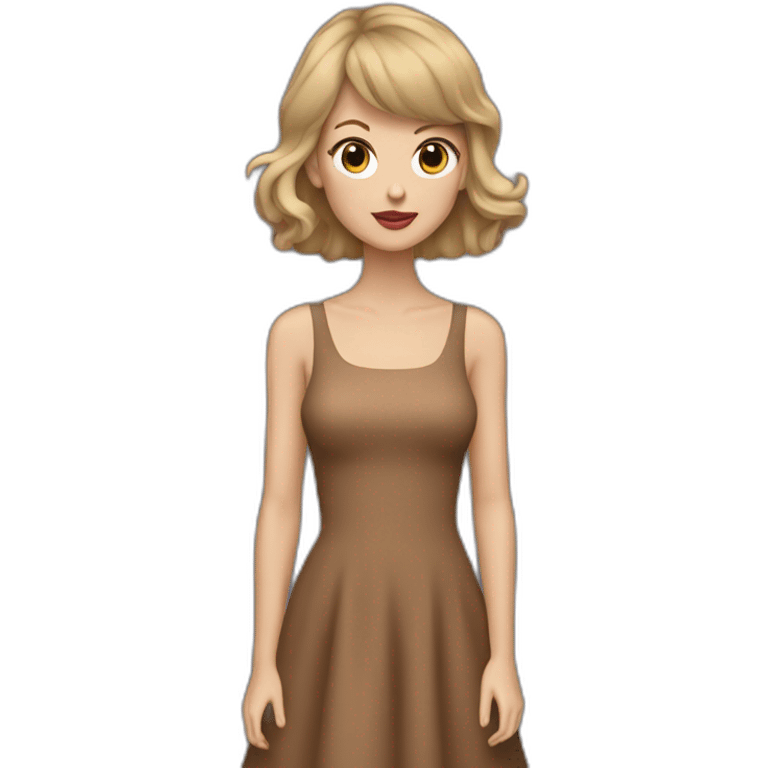 Taylor Swiftwith a brown dress and a look lost in the void emoji