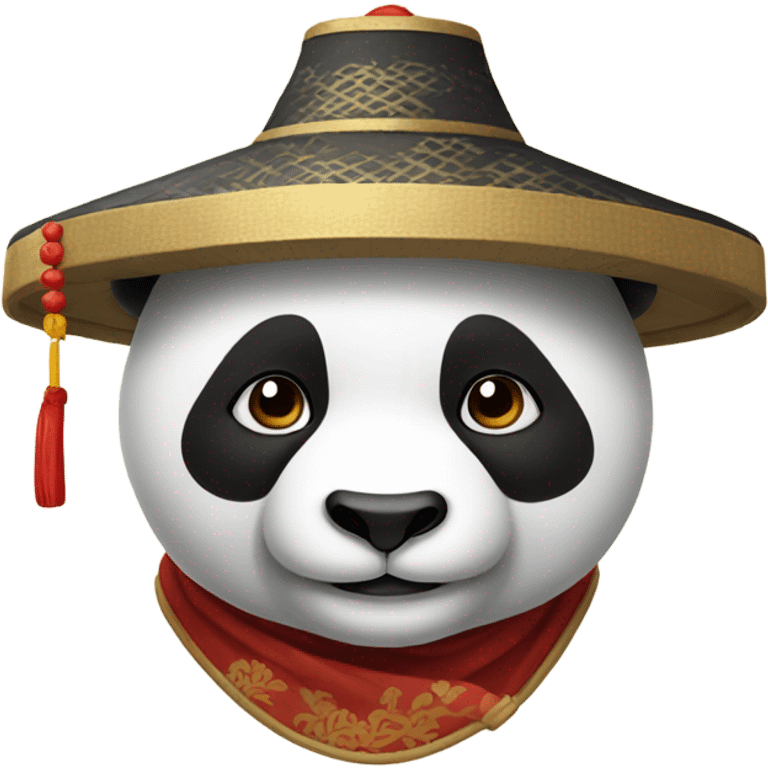 Panda with chinese hat emoji