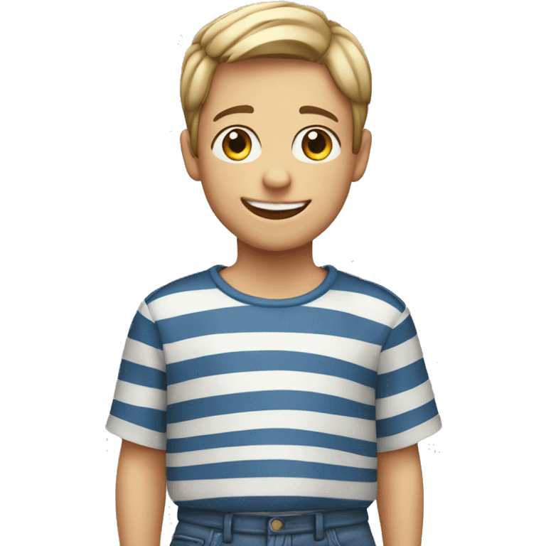 smiling boy in striped shirt emoji