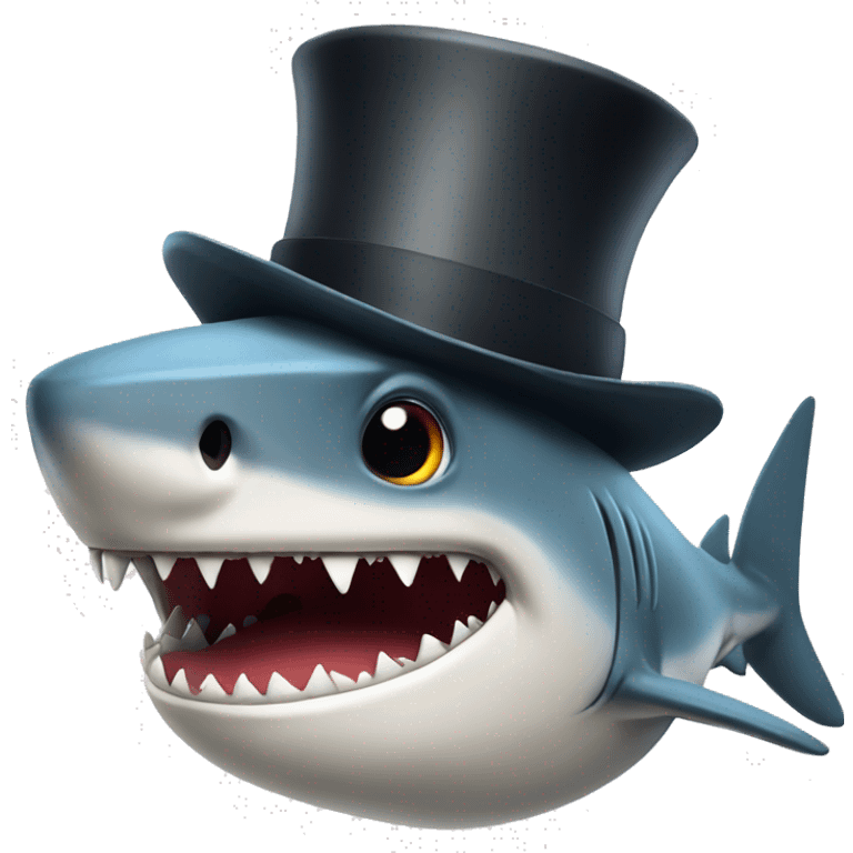 shark with tophat emoji