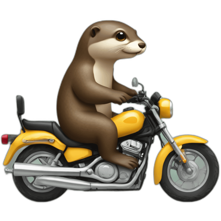 Une loutre sur une moto emoji