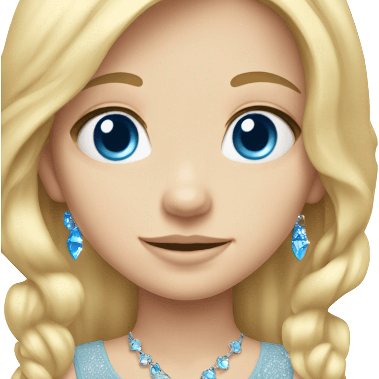 Cute bling blonde white girl blue eyes long hair  emoji