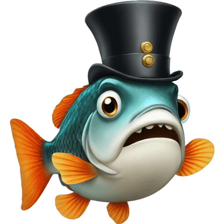 a fish with a tophat emoji