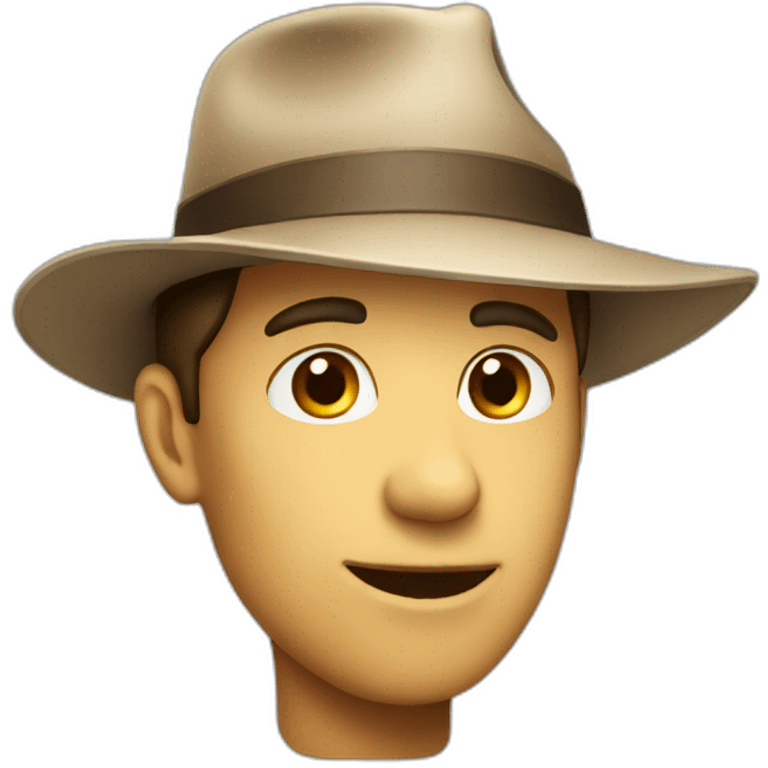 curious  guy with hat emoji